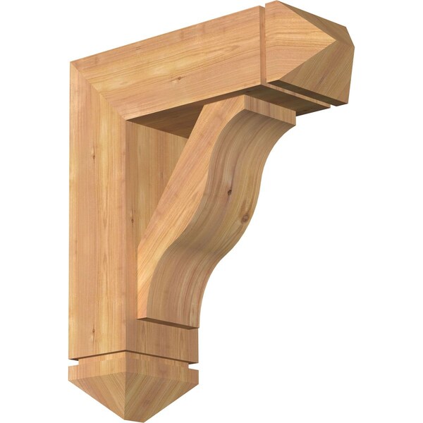 Ekena Millwork Funston Arts and Crafts Smooth Bracket w/ Offset Brace, Western Red Cedar, 7 1/2"W x 22"D x 26"H BKT0806X22X26FST03SWR - main
